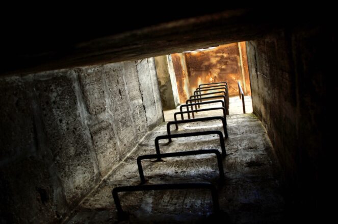 bunker, stairs, upwards